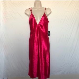 Fuchsia satin dress